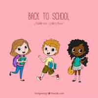 Free vector back to school background with kids