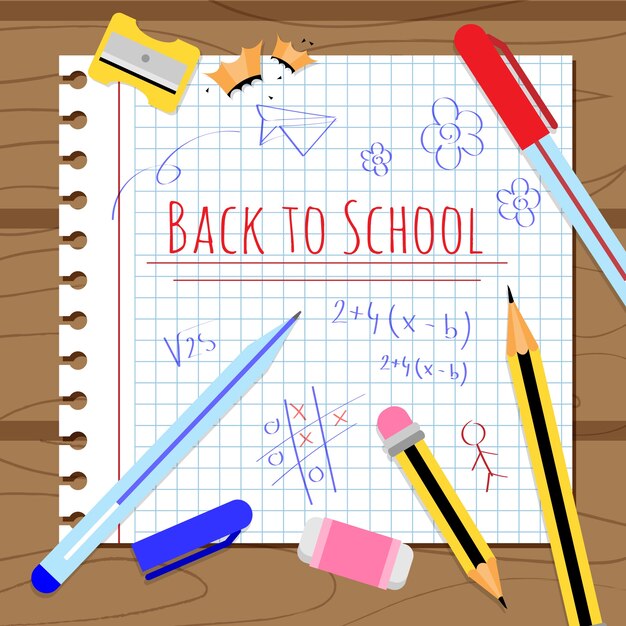 Back to school background with paper