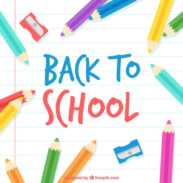 Back to school background with pencils