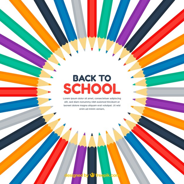 Back to school background with pencils