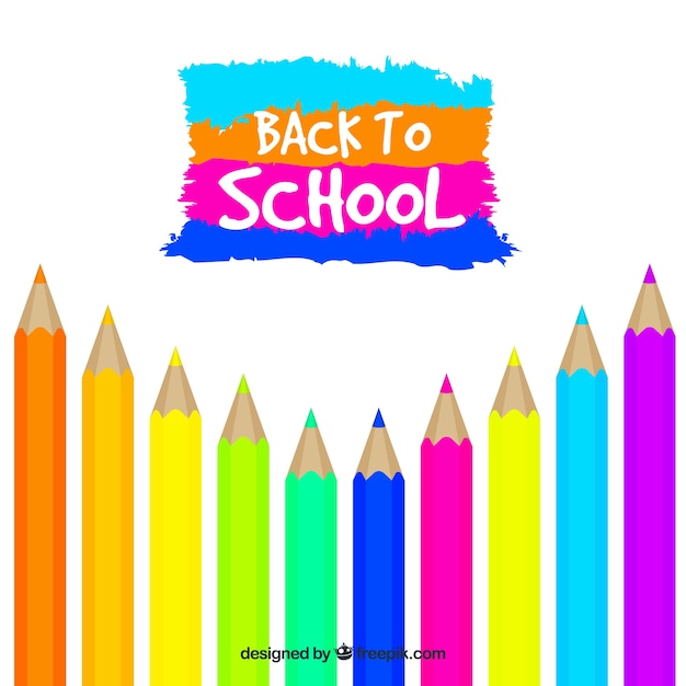 Back to school background with pencils