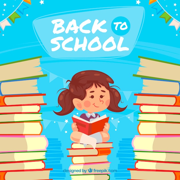 Back to school background with pupil