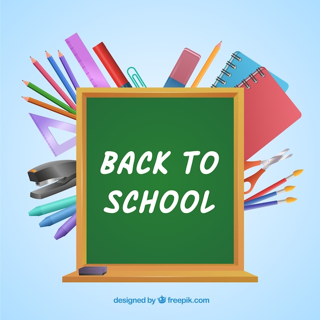 Back to school background with realistic style