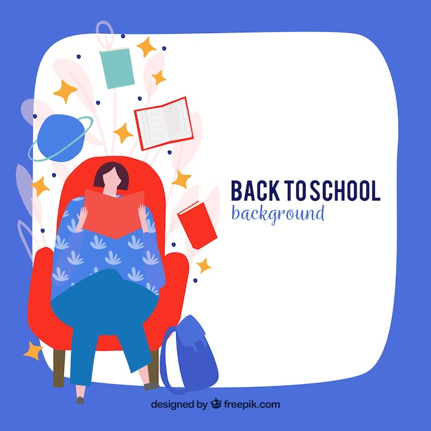 Free vector back to school background with student