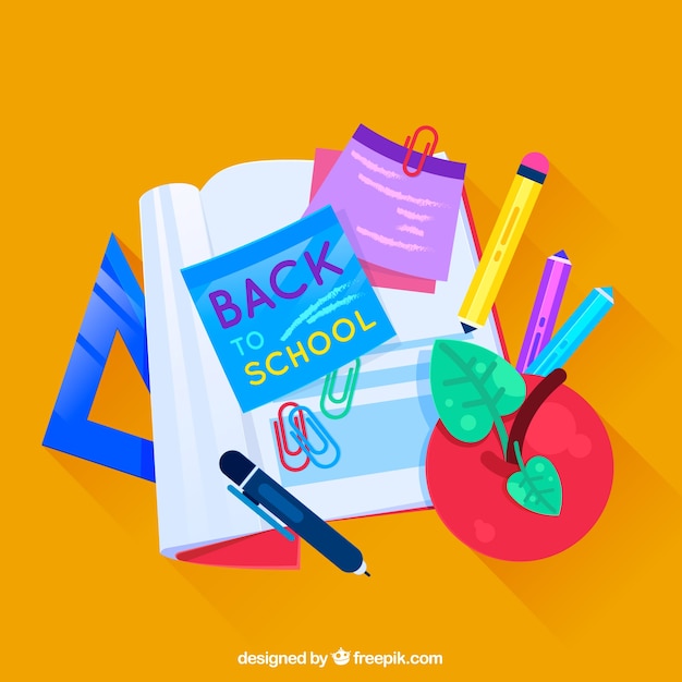 Back to school background with various elements