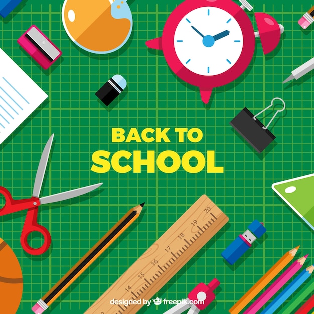 Free vector back to school background with various elements