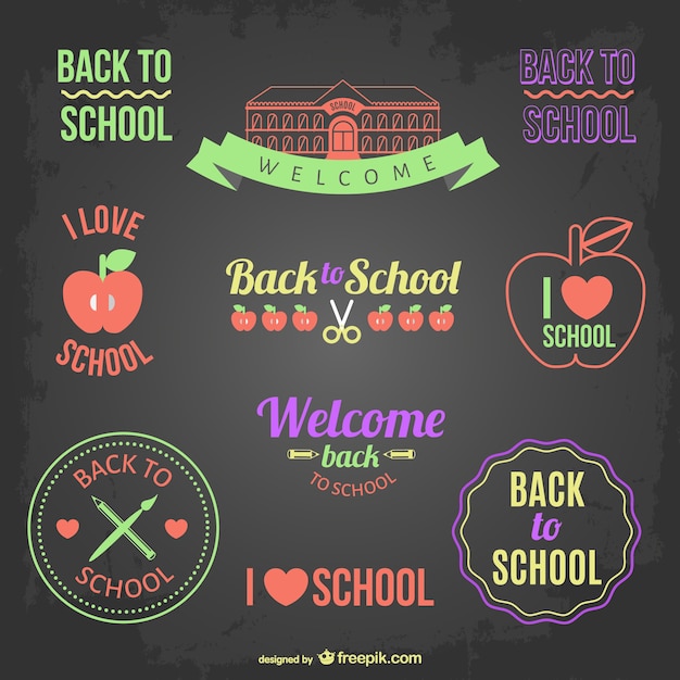 Free vector back to school badges and banners