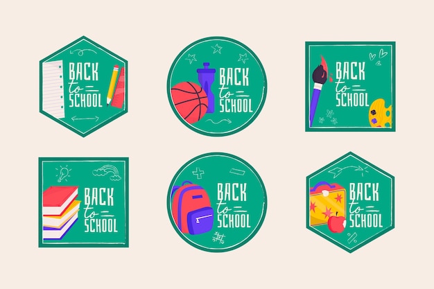 Free vector back to school badges collection