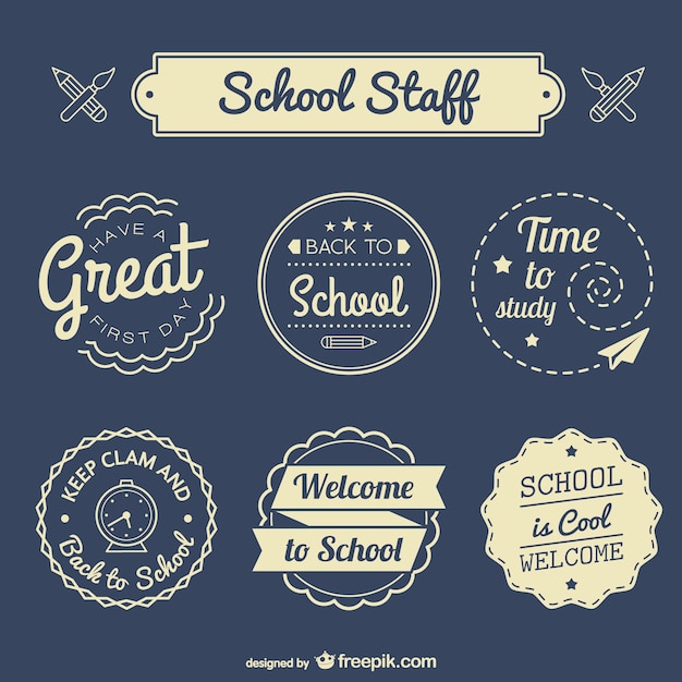 Back to school badges set