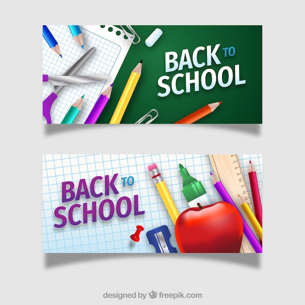 Free vector back to school banners collection