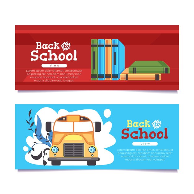 Back to school banners concept