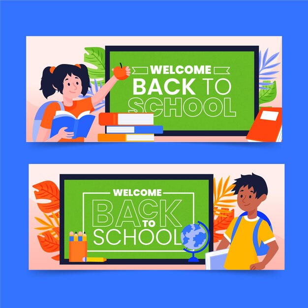 back to school banners draw