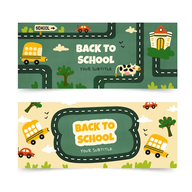 Back to school banners set