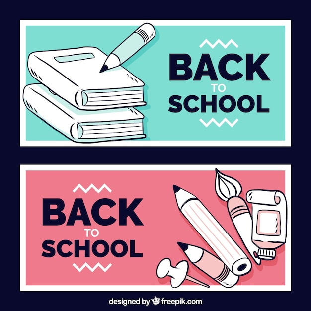 Back to school banners with tools