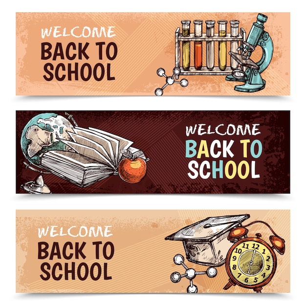 Free vector back to school banners