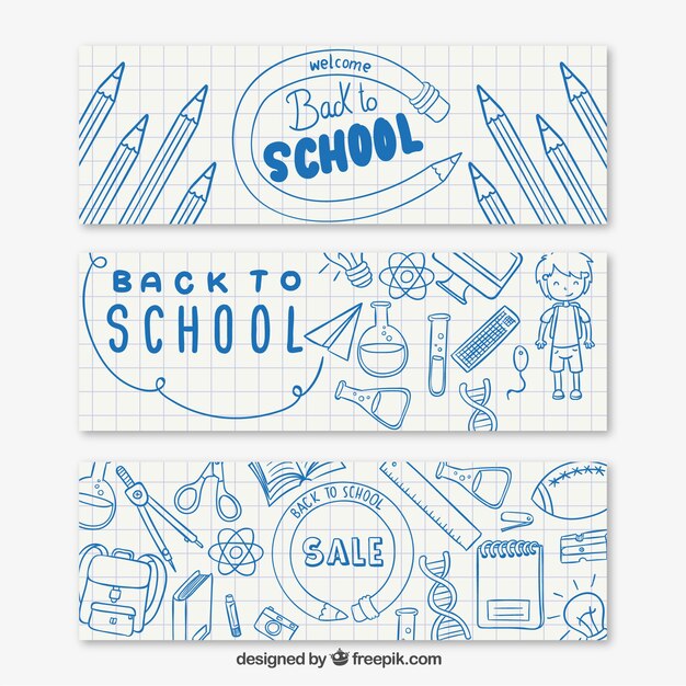 Free Vector back to school banners