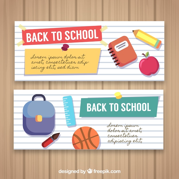 Back to school banners