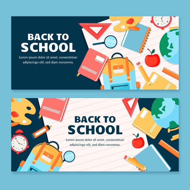 Back to school banners