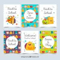 Free vector back to school card collection