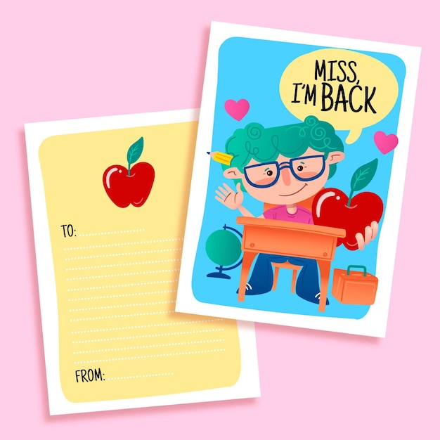 Back to school  card template design