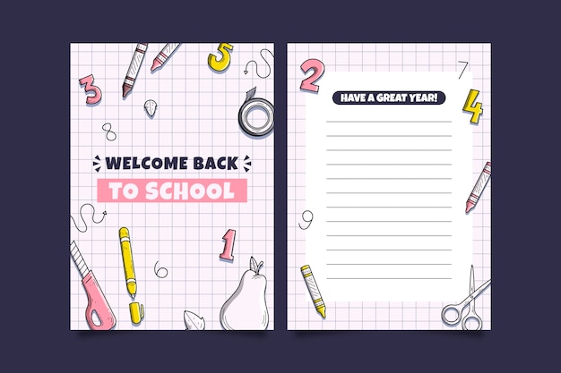 Back to school card template design