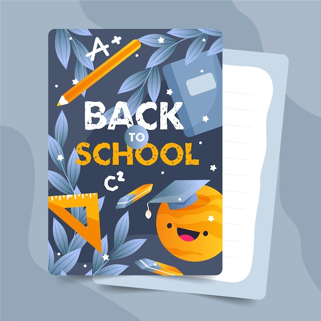 Free vector back to school card template pack