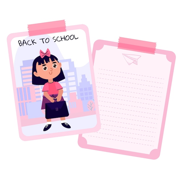 Back to school card template style