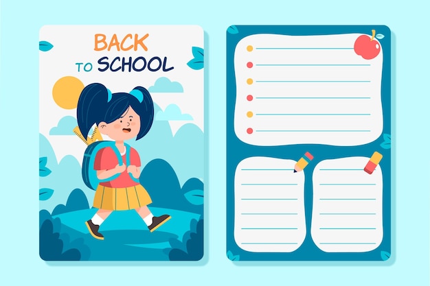 Free vector back to school card template style