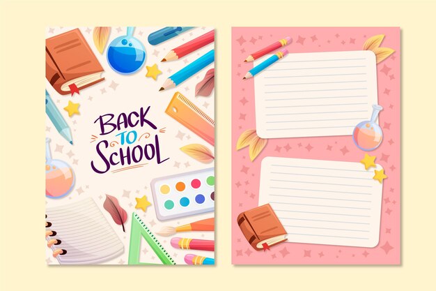 Back to school card template theme