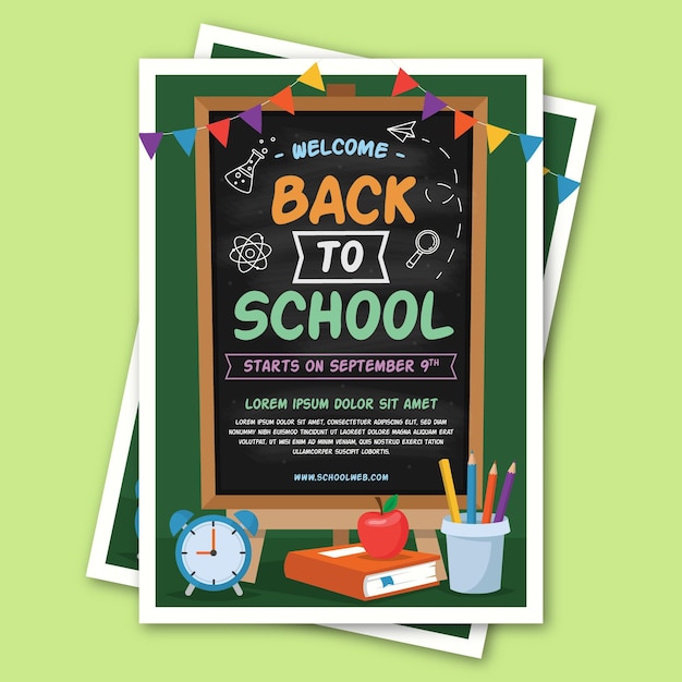 Free vector back to school card template