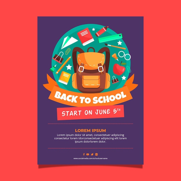Free vector back to school card template