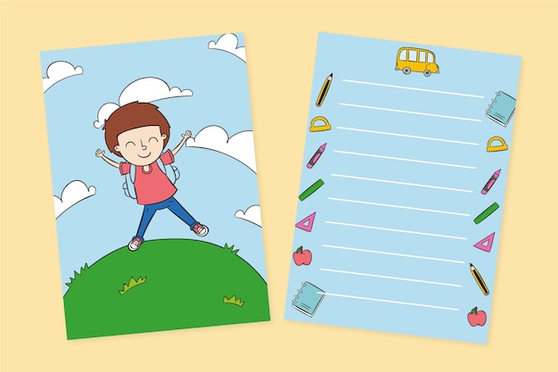 back to school card template