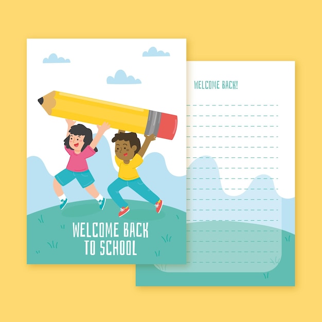 Free vector back to school  card template