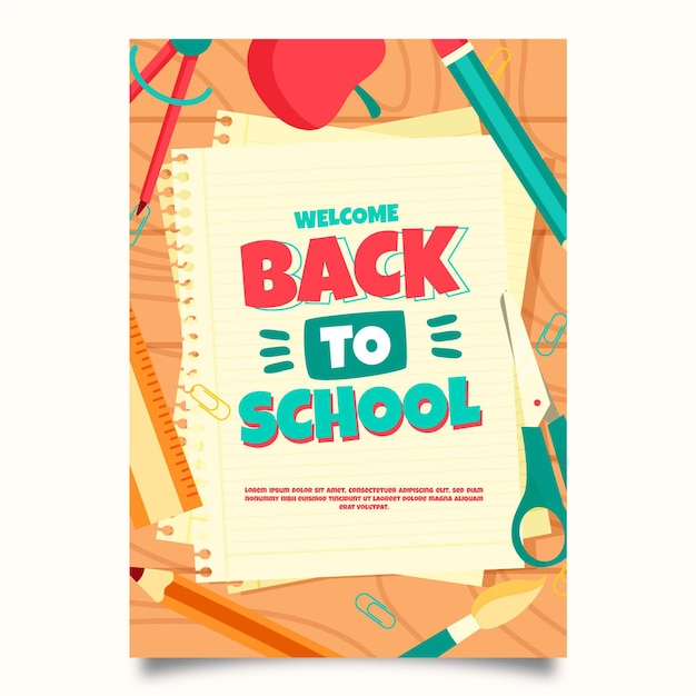 Free vector back to school card template