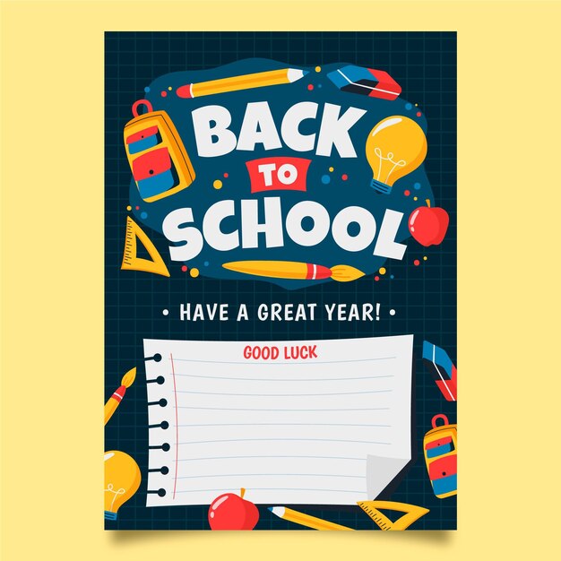 back to school card template