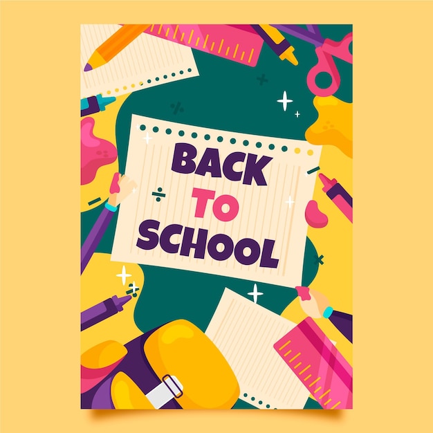 Free vector back to school card template