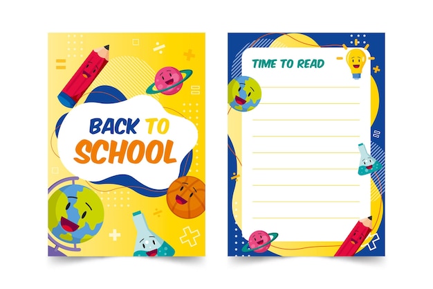 Back to school card template