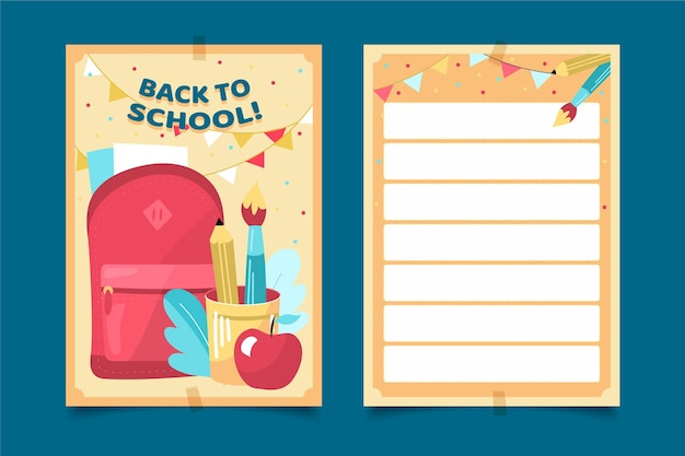 Free vector back to school card template