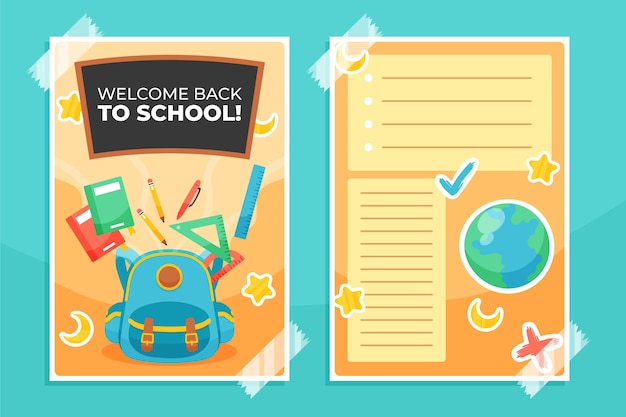 Back to school card template