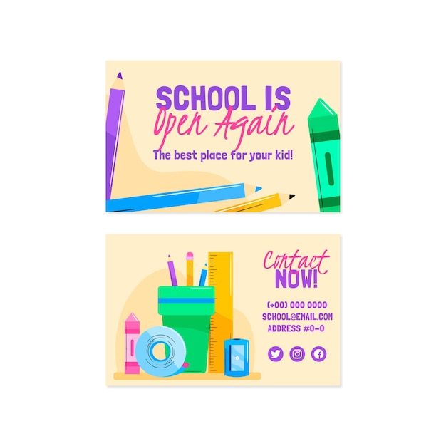 Free vector back to school card template