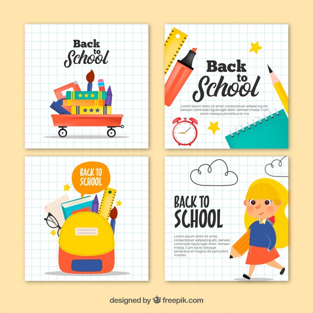 Back to school cards collection