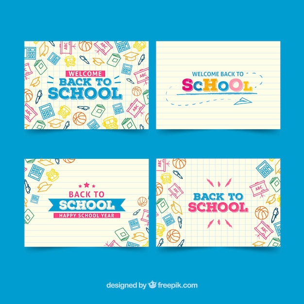 Free vector back to school cards collection