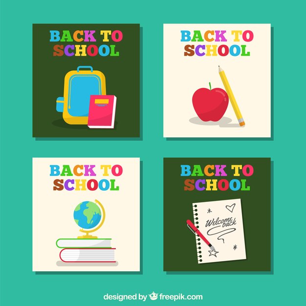 Free vector back to school cards collection