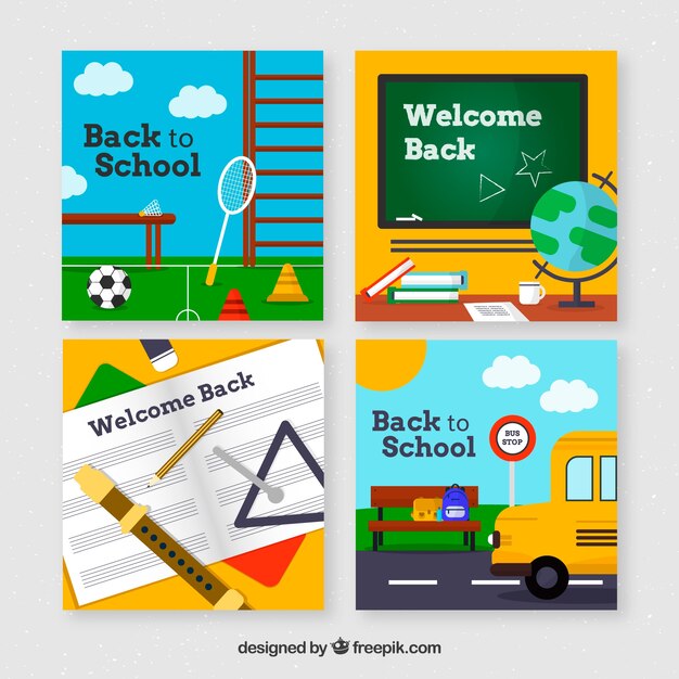 Back to school cards collection