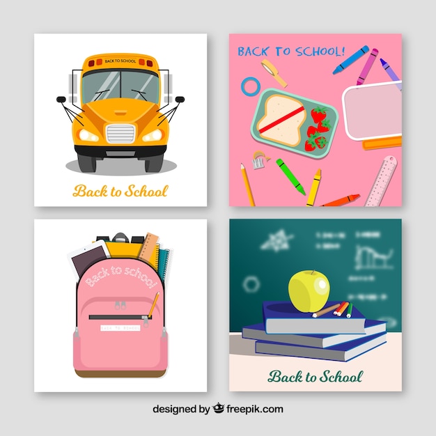 Free vector back to school cards collection