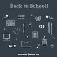 Free vector back to school chalk drawing elements