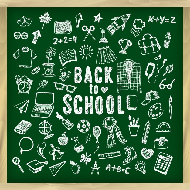 Free vector back to school chalkboard background