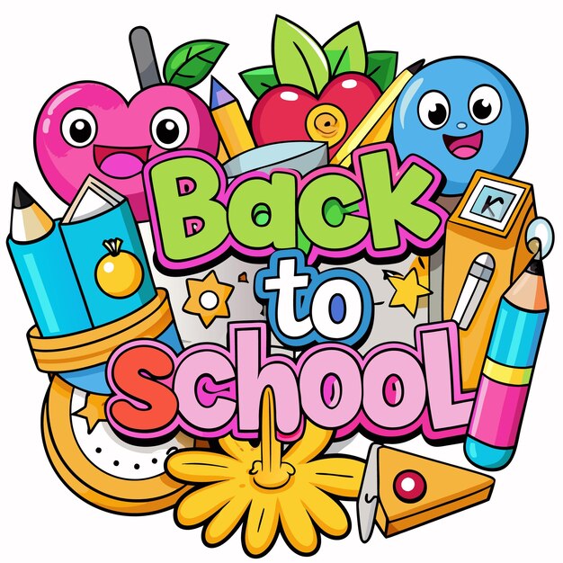 Free vector back to school colorful illustration