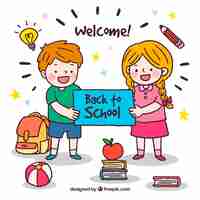 Free vector back to school concept background