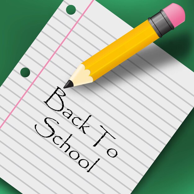 Back to school creative background with pencil and paper